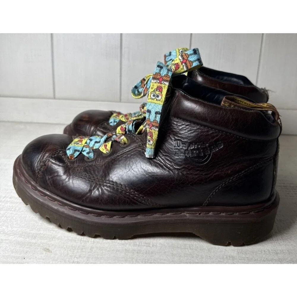 Vintage Dr Doc Marten's Boots Leather Brown 8287 England Grizzly Men's Size 8